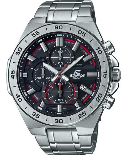 Relógio Casio Edifice Masculino Cronografo Efr-564d-1avudf Cor da correia Prata Cor do fundo Preto