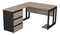 Comprar Puesto De Trabajo Escritorio 120 + Cajonera Oficina 18mm Color Negro - Baltico