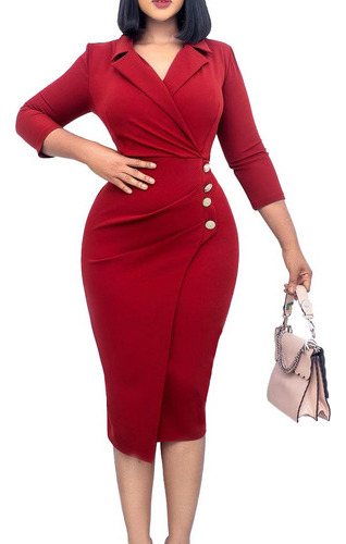 Vestido Lápiz Formal De Mujer De Corte Ajustado