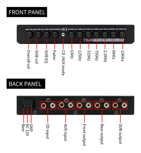 Eh1 Amplificador De Coche Con Reproductor De Audio. Eq Band
