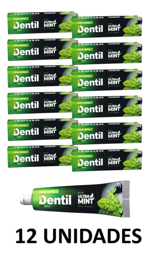 Creme Dental Sem Flúor Menta Xilitol Vegano Kit C/12 70g