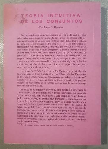 Teoría Intuitiva De Los Conjuntos Paul Halmos