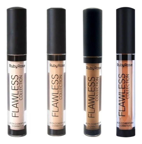 Corretivo Liquido Ruby Rose Flawless Collection - Cores Tom Chocolate-01