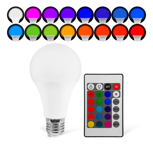 Lampara Led 16 Colores Control Remoto Navidad Fiestas - Otec