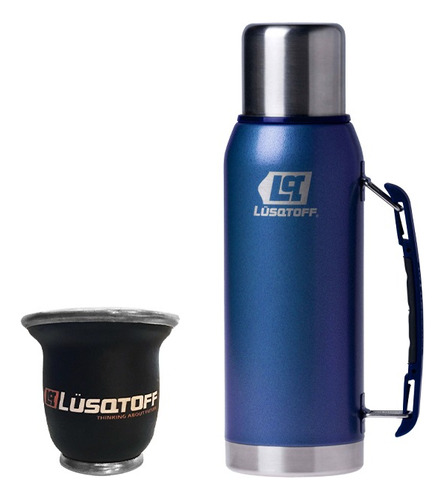 Termo 1l Manija Acero Inox Lusqtoff + Mate De Regalo 