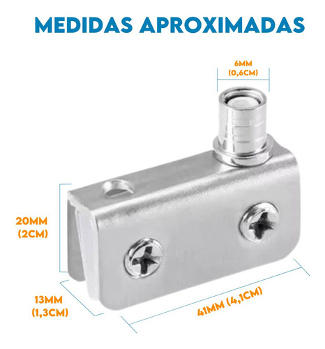 Kit 50 Pares Mini Dobradiça Vitrine Rack 4 A 8mm Fecho Vidro