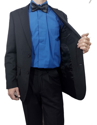 Imagen 7 de 7 de Ambo Traje Hombre Rayado Corte Clásico Liquidación
