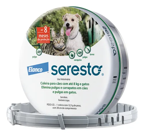 Coleira Antipulgas E Carrapatos Elanco Seresto Caes E Gatos Até 8kg