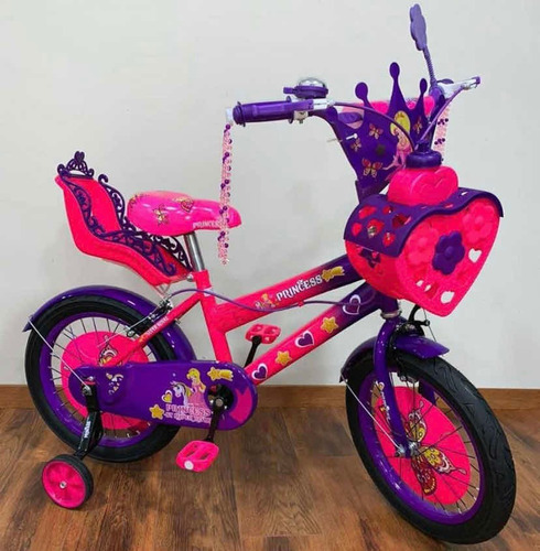 Bicicleta Rin 12 De Niñas Modelo Princesa Con Porta Muñecas