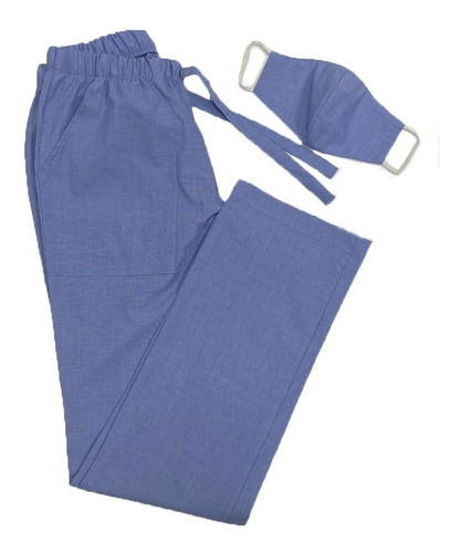 Pantalón Casual F&f Light Blue + Tapaboca Bicapa Onpants
