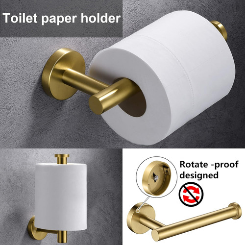 Soporte De Papel Higiénico Dorado, Juego De 2 Toallas ...
