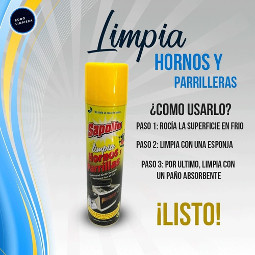 Limpia Horno Y Parilleras Spray 360cc Sapolio