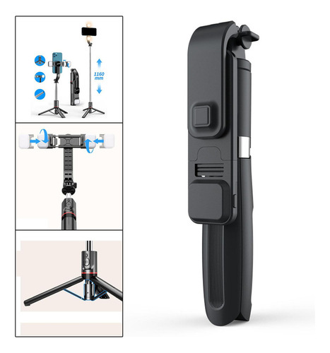 Tripé De Telefone Selfie Stick Com Luzes De Preenchimento E