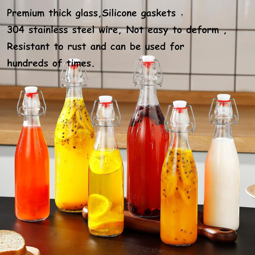 Botellas De Vidrio Con Tapa Giratoria 16oz-botellas De Vi...