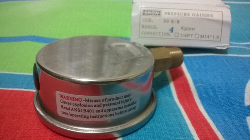 Manômetro Industrial/glicerina Escala 0 A 4 Kg/cm2 = Mpa 0,4
