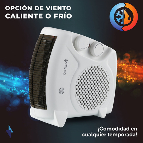 Calefactor Ventilador Calentador Electrico 1500w Portatil 2p Color Blanco
