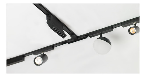 Luminaria Led Orientable Riel Magnético 12w Cálida 48v Tbcin Estructura Negro