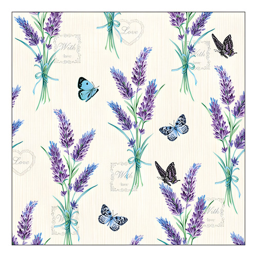 20 Guardanapos P Decoupage Ambiente Lavender With Love Cream