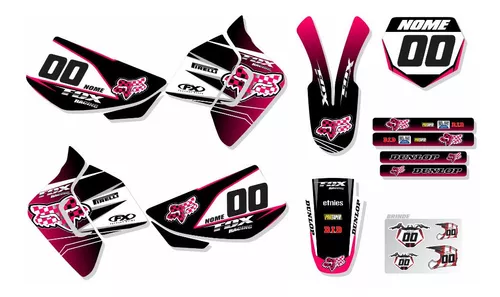 Kit Adesivo Moto Cross Trilha Xr 200 0,20mm - Preta e Branco