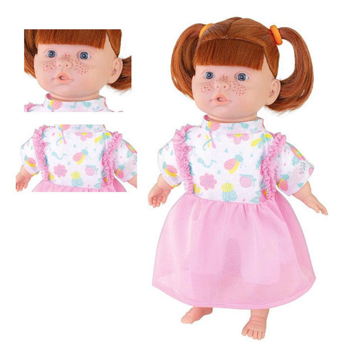 Boneca Reborn Marcelle Ruiva Fala 60 Frases +bolsinha Boneca