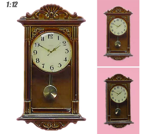 4 Casa De Muñecas De Madera Reloj De Péndulo Muebles De