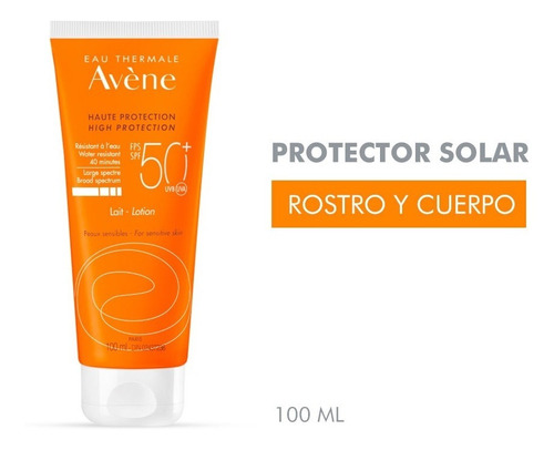 Avene Protector Solar Fps50 Leche Rostro Y Cuerpo Pieles Sensibles