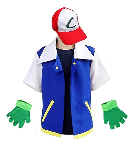 Ropa Para Hombre De Pokémon Cosplay Anime Ash Ketchum, Color