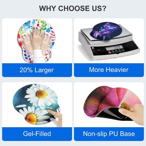 Hu Mouse Pad Ergonômico Com Apoio Para Pulso,