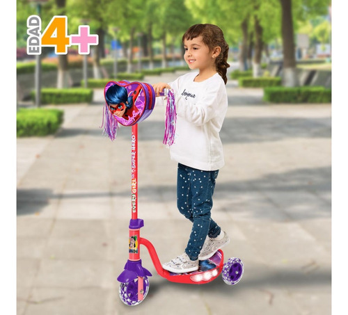 Scooter Para Niña Ladybug Con Luces Apache