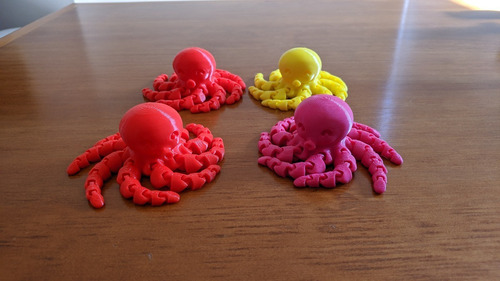 Pulpo 3d Articulado X 3 U 