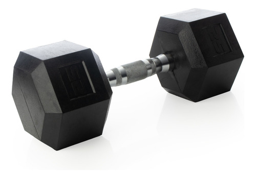 Par Mancuernas Hexagonales 25 Lb 11.3 Kg Gym Color Negro
