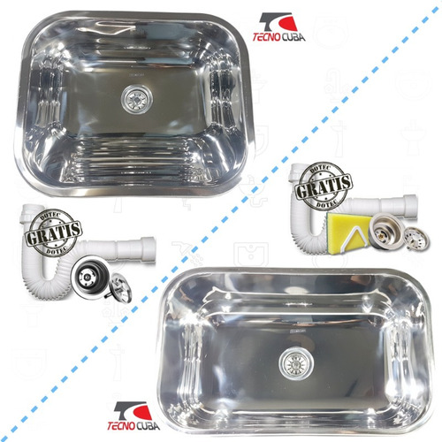 Tanque Inox Tecnocuba + Cuba N2 Tecno 56x34x17cm 430 C/ Valv