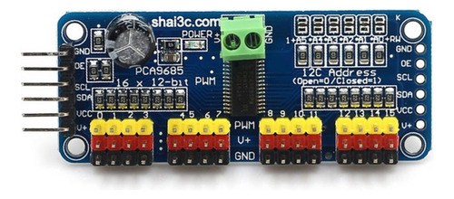 Controlador De Servomotor Pwm De 16 Canais Diy Para Arduino