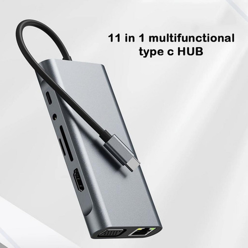 Adaptador Multiportas 10 Em 1 Tipo C Hdmi Ethernet Sd Bk-c3