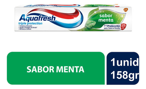 Crema Dental Aquafresh Triple Protection Sabor Menta 158grs