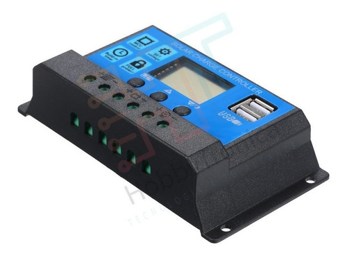 Imagen 4 de 10 de Regulador De Carga Panel Solar 30a 12v 24v Pwm Display Usb