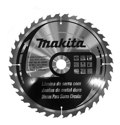 Disco de sierra circular de banco Madei, 305 x 30 mm, 36 dientes