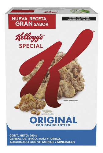 3 Pzs Kelloggs Cereal Hojuela Maíz De Trigo Special K Origin