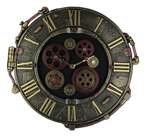 Relojes De Pared De Resina Steampunk Acabado En Bronce Remac