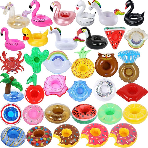 Soporte De Bebida Inflable 35 Pack Flotadores De Bebidas Inf