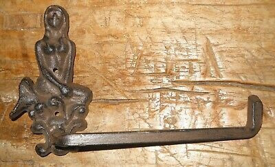 Cast Iron Antique Style Mermaid Toilet Paper Holder Or Tow