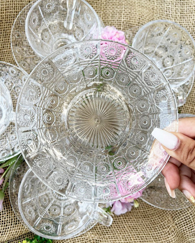 Jogo De 6 Xícaras Com Pires De Vidro 220ml - Em Casa Tem Cor Bohemia Bohemia
