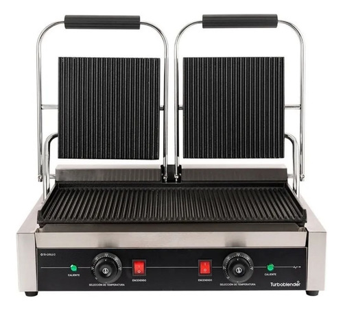 Plancha Grill Doble Contacto Panini Turboblender Tb-grillv2