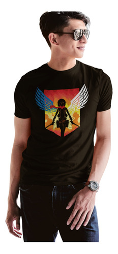 Shingeki No Kyojin Playera Negra Mikasa Ackerman Winds