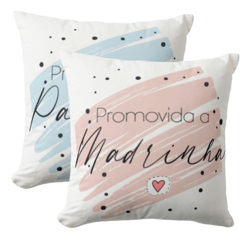 Kit 2 Almofadas Personalizadas Convite Para Padrinhos Dindos