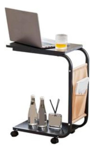 Mesa Auxiliar Latera De Madera Con Ruedas Mesita Notebook