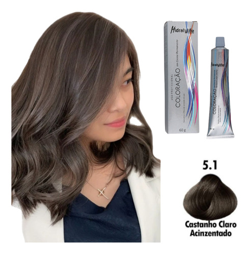 Coloração Capilar Castanho Claro Acinzentado 5.1 60g
