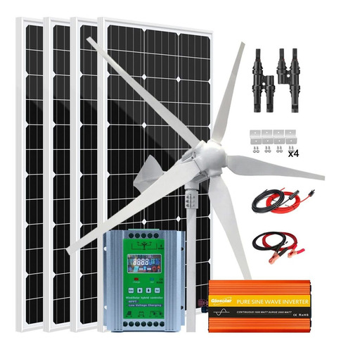 Kit Energia Solar Eolica Inversor Para Fuera Rejilla