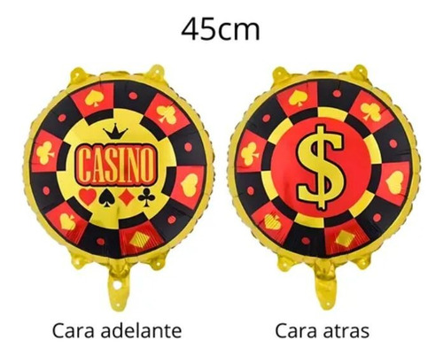 Pack De Globos De Fiesta Temática De Casino Poker Dados Casino Diseño Nro. 2