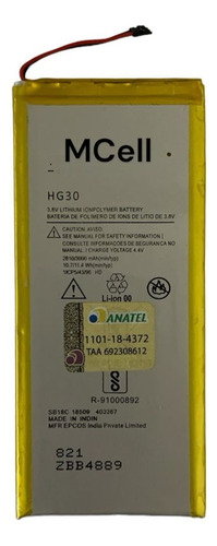 Flex Carga Bateria Hg30 Compatível Moto G5s Plus Xt1802 Nova